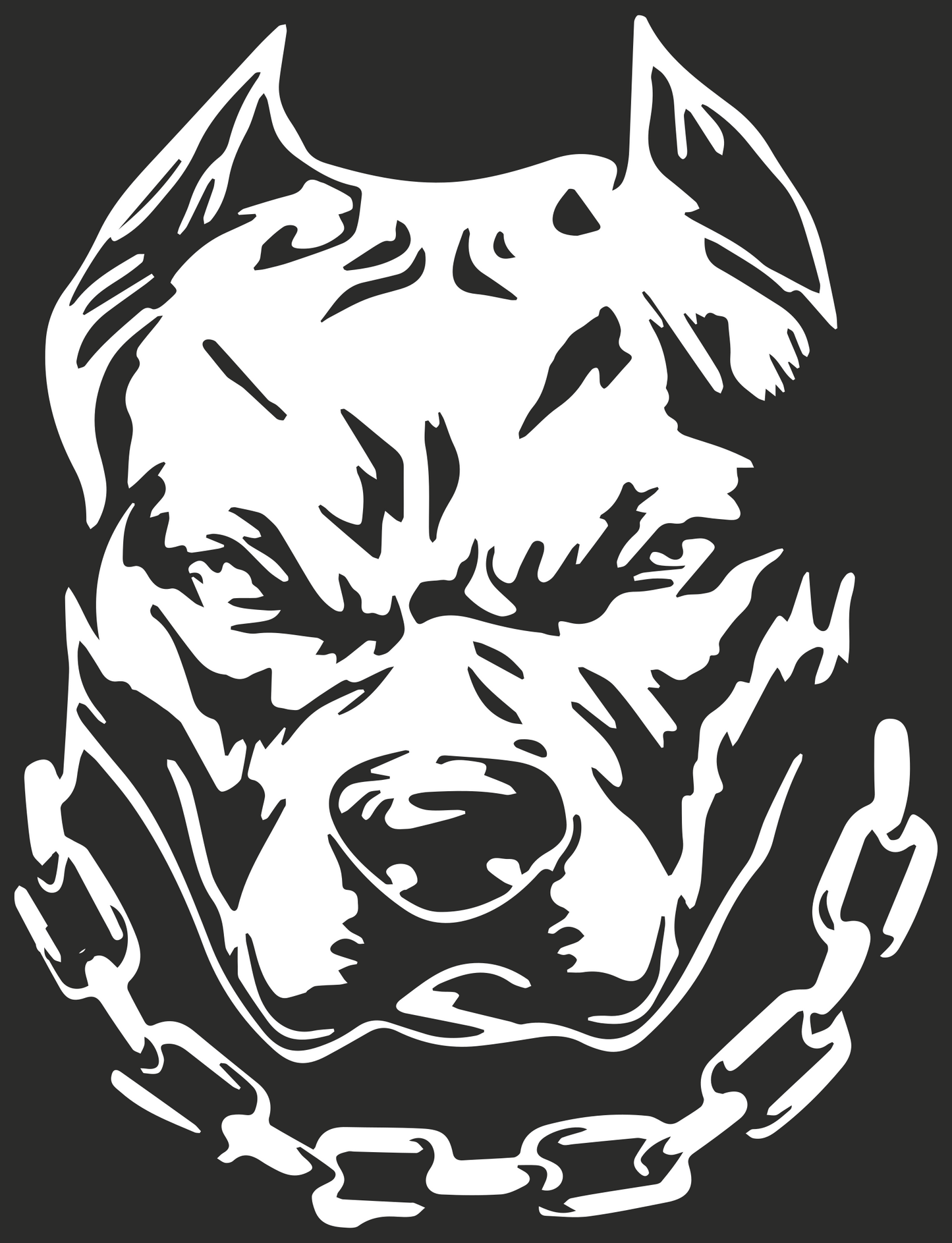 Sticker - Pitbull - Wit - 20CM x 15CM