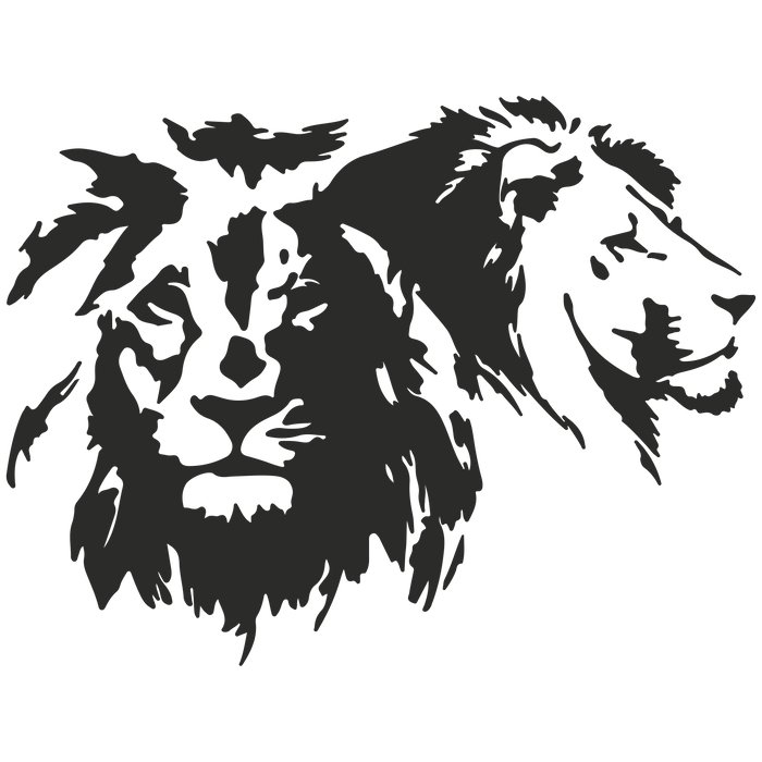 Sticker - Lionheads - 52.3 CM x 42 CM