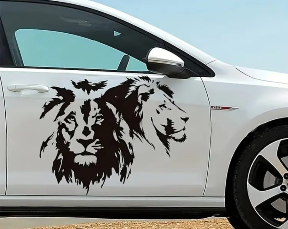 Sticker - Lionheads - 52.3 CM x 42 CM