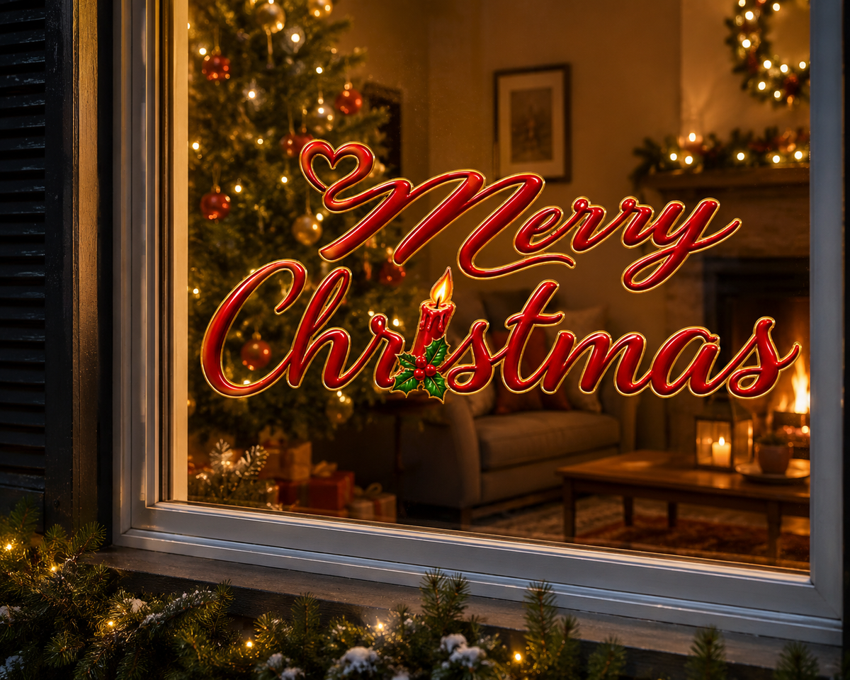 Merry Christmas Raamsticker – 65 x 20 cm