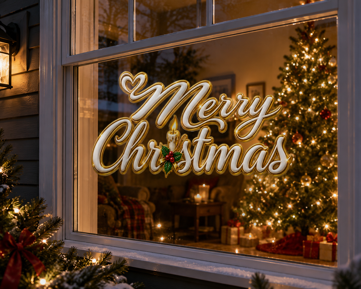 Merry Christmas Raamsticker – 65 x 20 cm