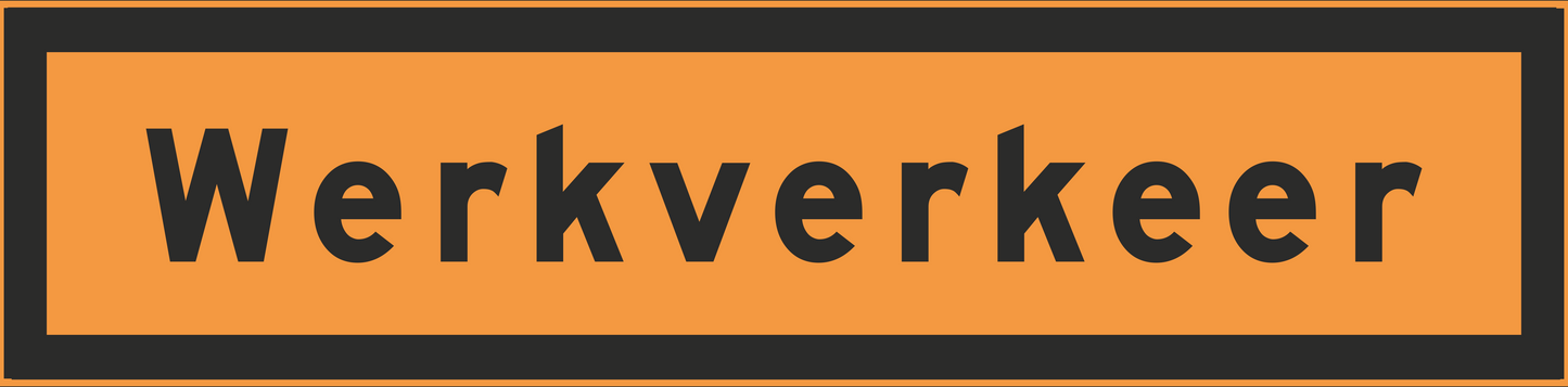 werkverkeer sticker 38,5x10CM