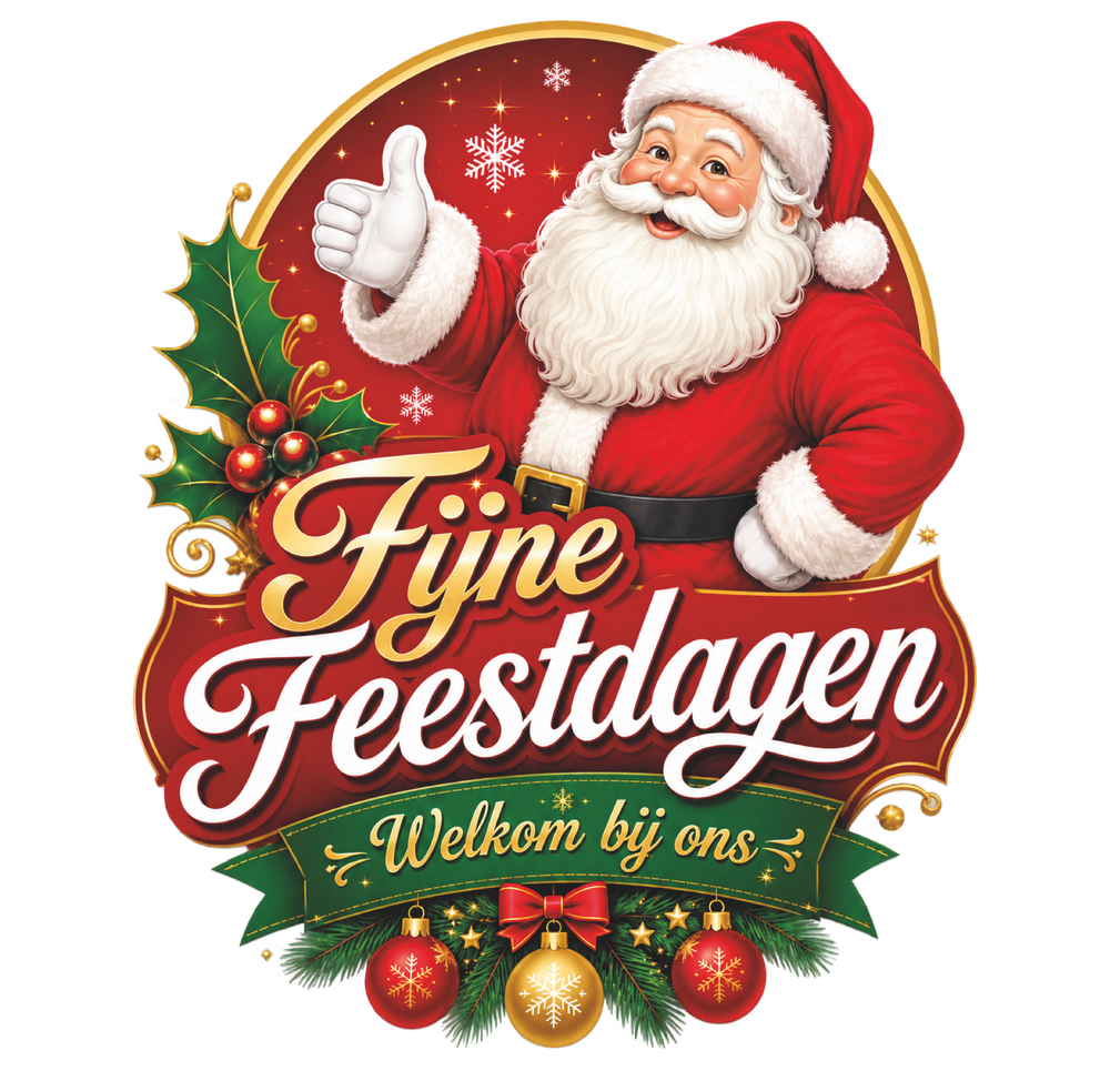 Fijne Feestdagen Raamsticker – 30,5 x 38,11 cm