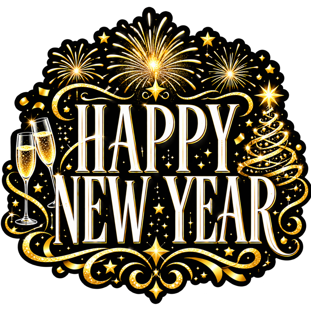 Happy New Year Sticker – 45 x 45 cm