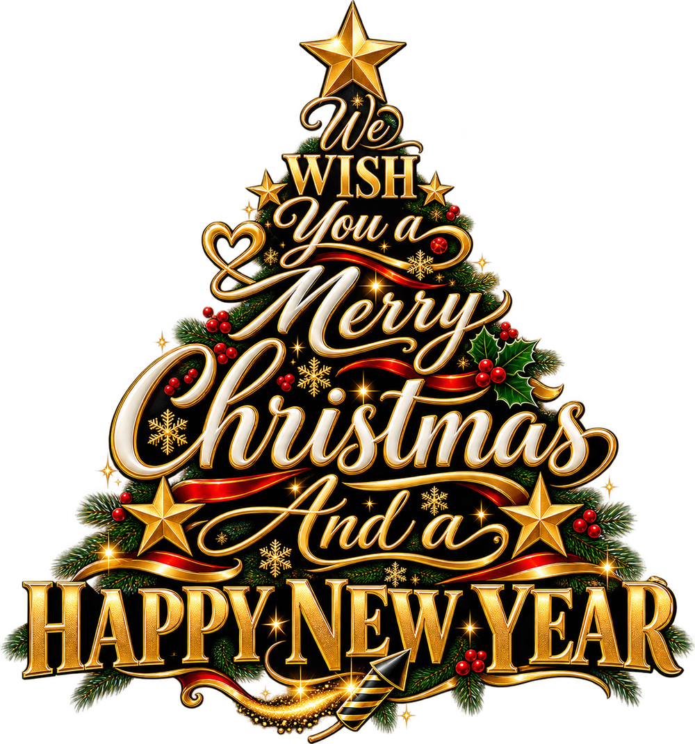 We Wish You a Merry Christmas And a Happy New Year Sticker – 42,01 x 45 cm