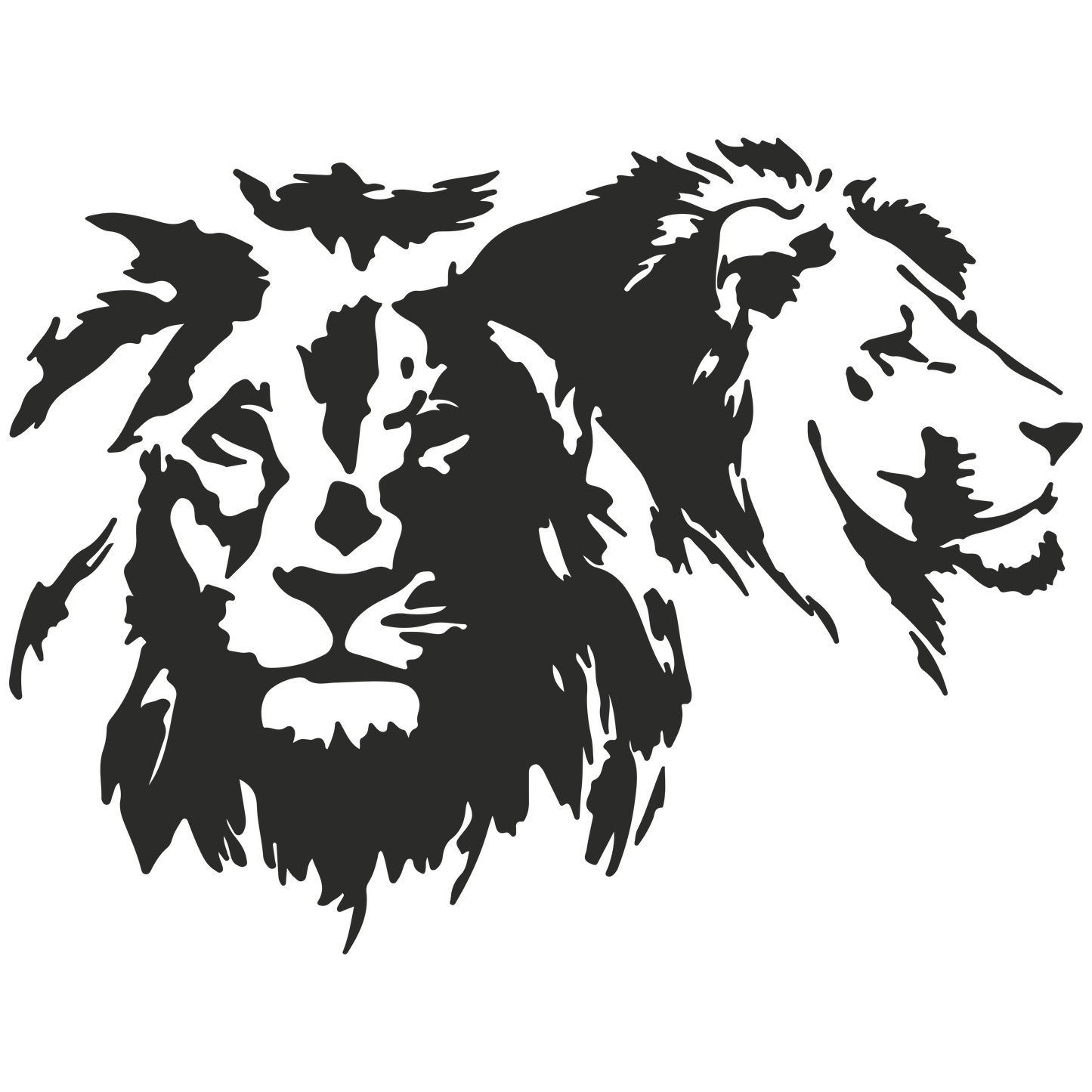 Sticker - Lionheads - 52.3 CM x 42 CM