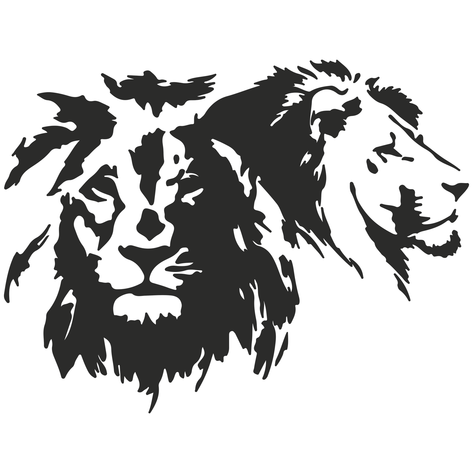 Sticker - Lionheads - 52.3 CM x 42 CM