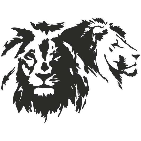 Sticker - Lionheads - 52.3 CM x 42 CM
