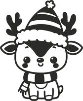 Kerst Rendier Sticker – 20,4 x 25 cm