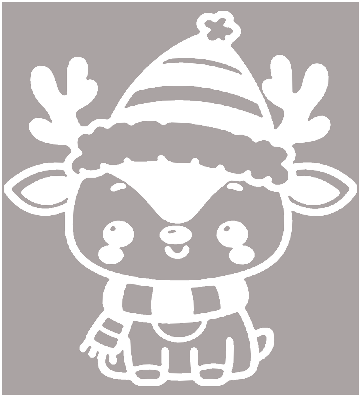 Kerst Rendier Sticker – 20,4 x 25 cm
