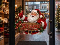 Tot ziens! Kerstman Sticker – 40 x 30 cm