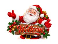 Welkom Kerstman Sticker – 40 x 30 cm