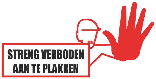 Streng verboden hier aan te plakken - 20CM x 10CM