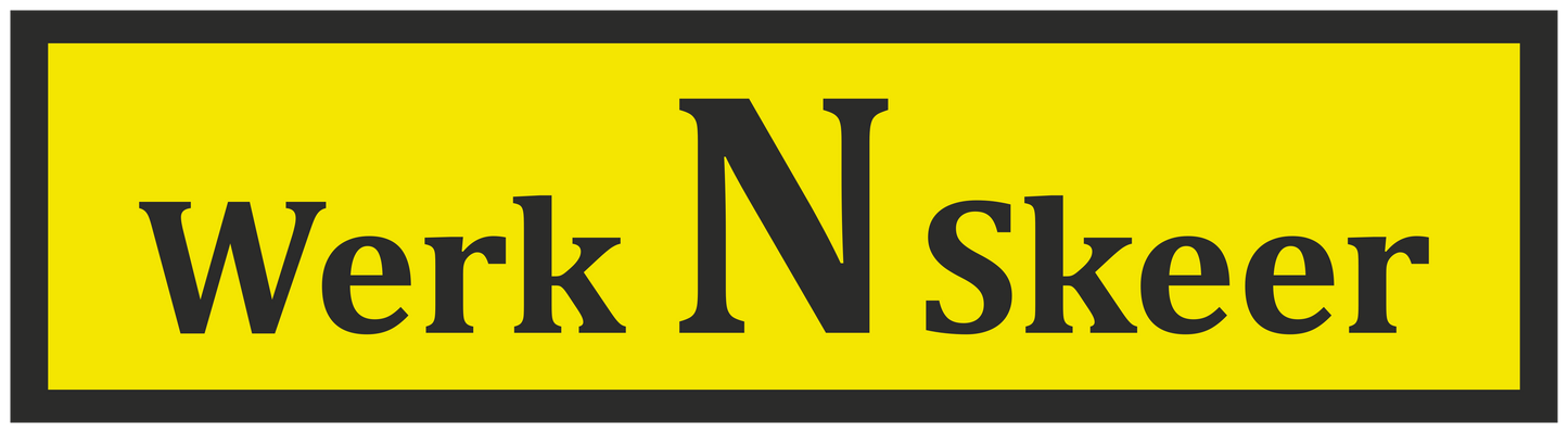 Werk N skeer sticker