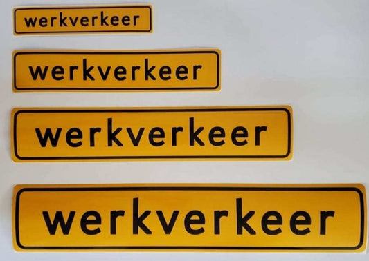 werkverkeer sticker 38,5x10CM