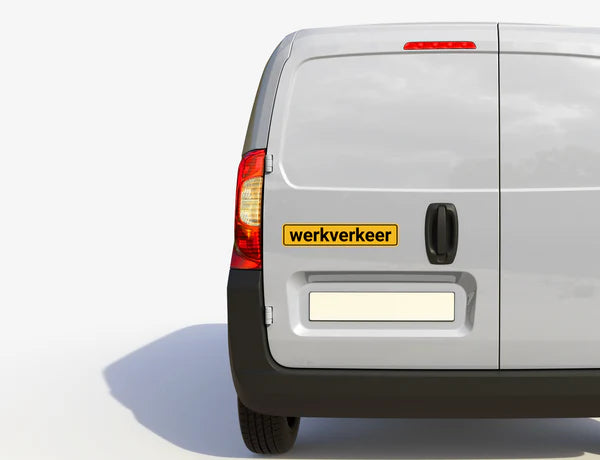 werkverkeer sticker 38,5x10CM